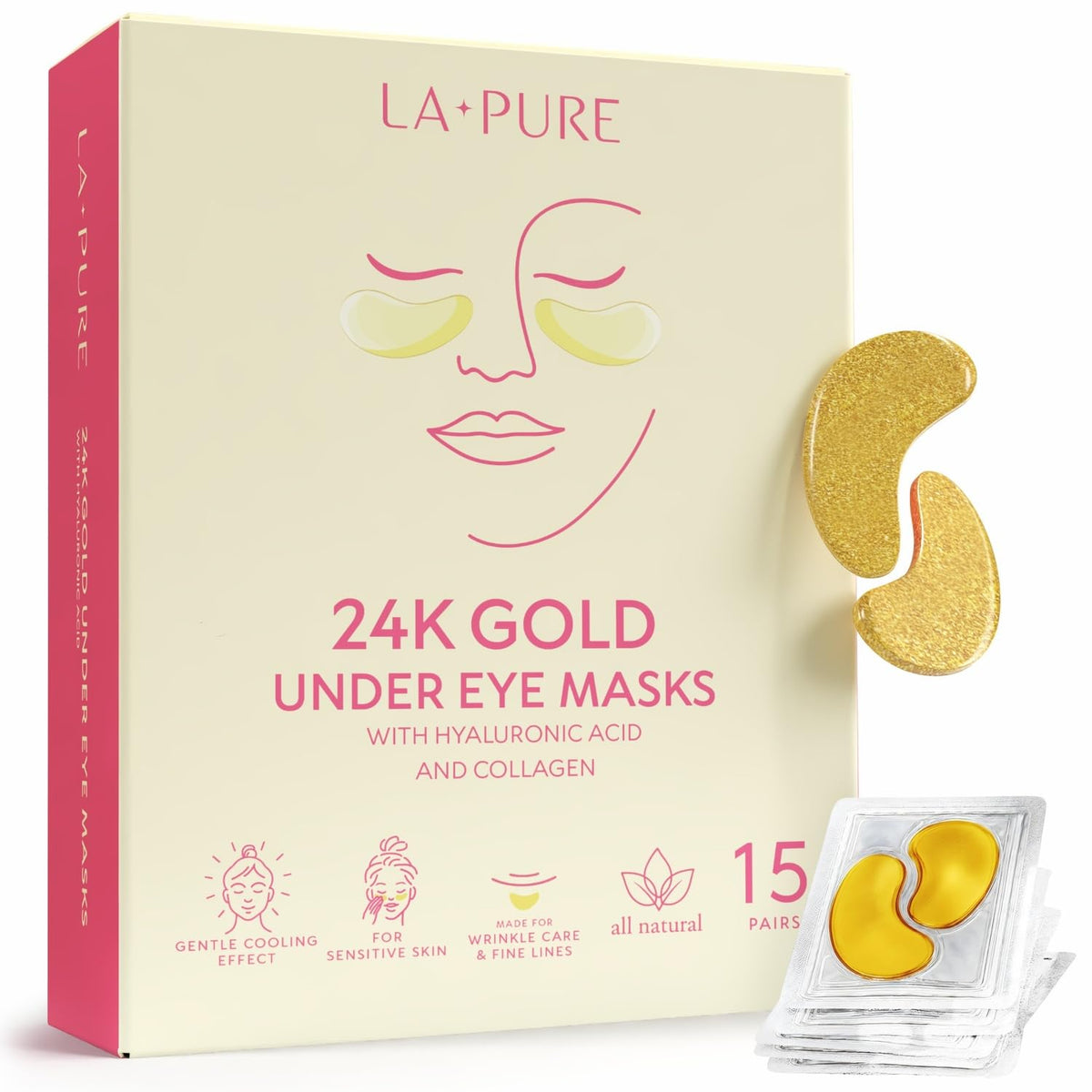 LA PURE parches-ojos-24k-oro: revitaliza la mirada y reduce ojeras.