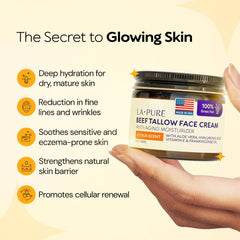 La Pure crema ligera de manteca de res se absorbe rápido sin dejar grasa.