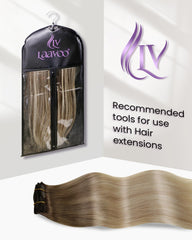 Extensiones de 18 pulgadas de LaaVoo, longitud visible y caída natural.