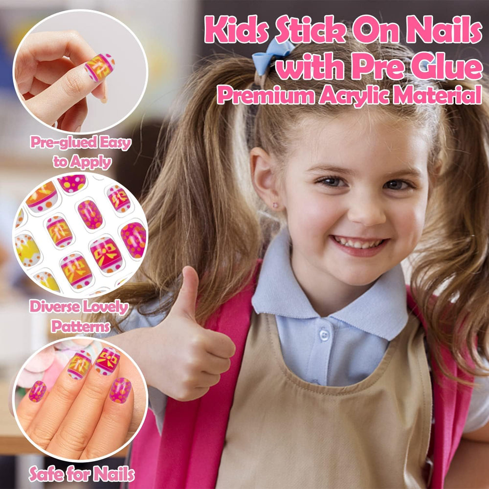Labeol uñas falsas para niñas en colores brillantes para estimular la creatividad.
