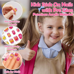 Labeol uñas falsas para niñas en colores brillantes para estimular la creatividad.