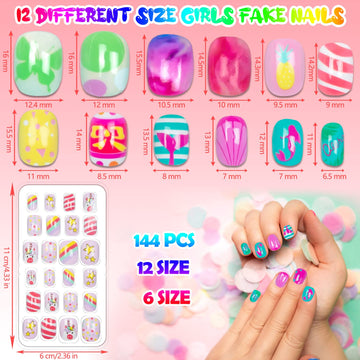 Labeol uñas falsas para niñas con diseños divertidos para jugar y crear.