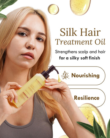 LABIOTTE Aceite de Seda - aplicación suave en cabello dañado para suavidad.