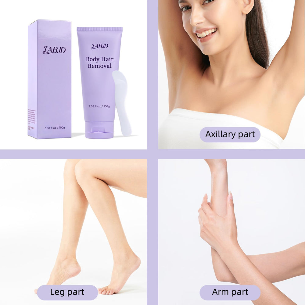 LABJD crema depilatoria textura neutra adecuada para piel sensible.