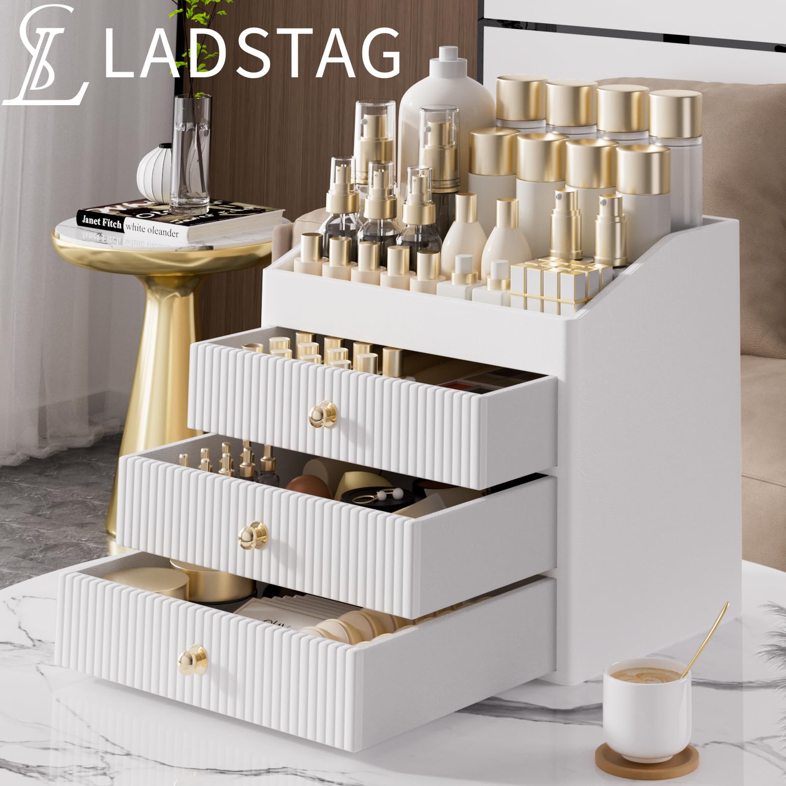 LADSTAG cajones-organizador-cosmeticos-grande-capacidad para maquillaje diario.