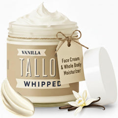 Lady May Tallow, botella-derramando: crema suave para hidratación diaria de la piel.