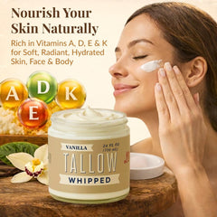 Lady May Tallow, pote-24oz: crema corporal nutritiva para piel seca.