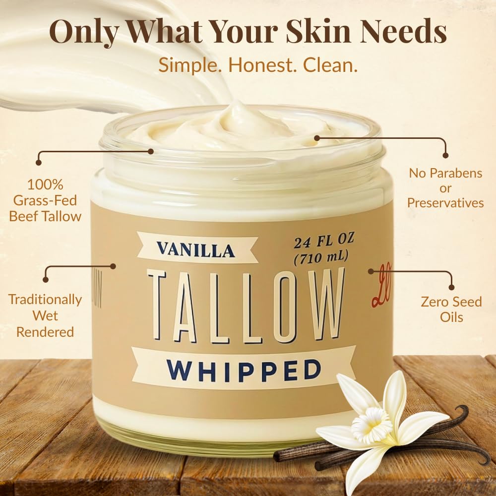 Lady May Tallow, textura-espuma-batida para cuidado facial y corporal.