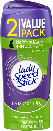 Lady Speed Stick antitranspirante invisible polvo seco fresco, pack doble, protección duradera.