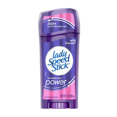 Lady Speed Stick Fresia Salvaje, botella de desodorante con fragancia fresca de todo el día.