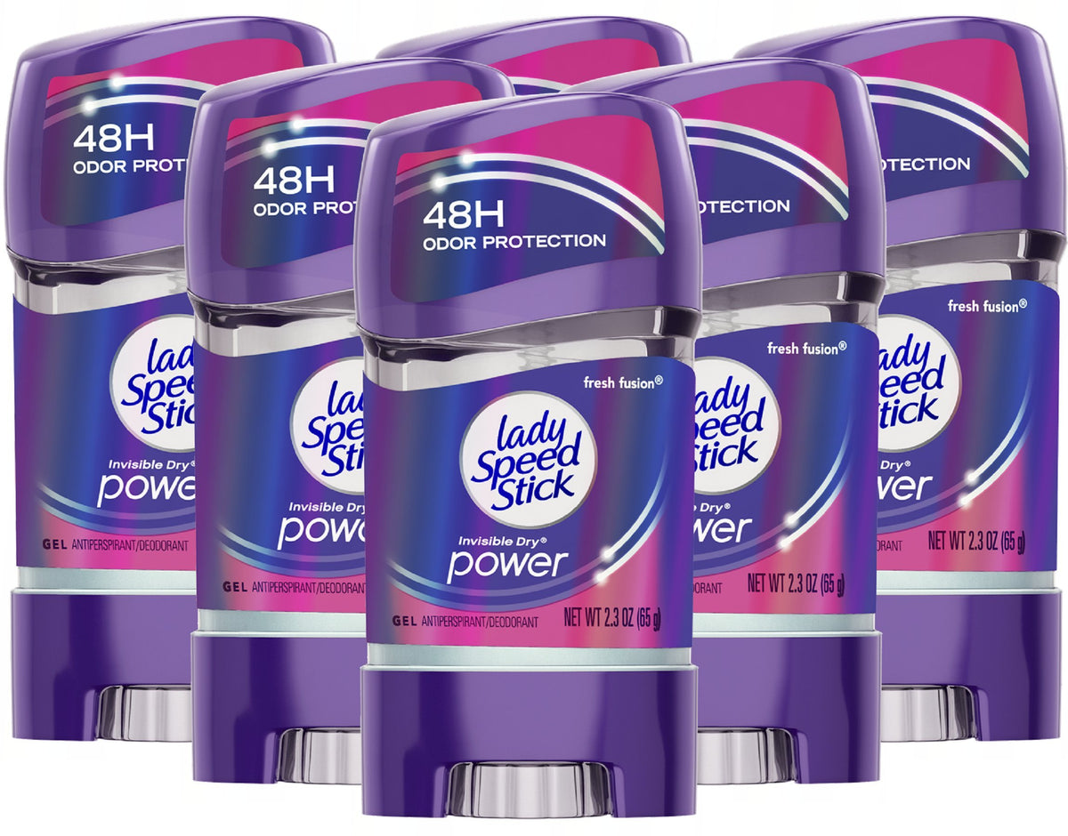 Lady Speed Stick Fusión Fresca, aplicación suave del gel para frescura duradera.