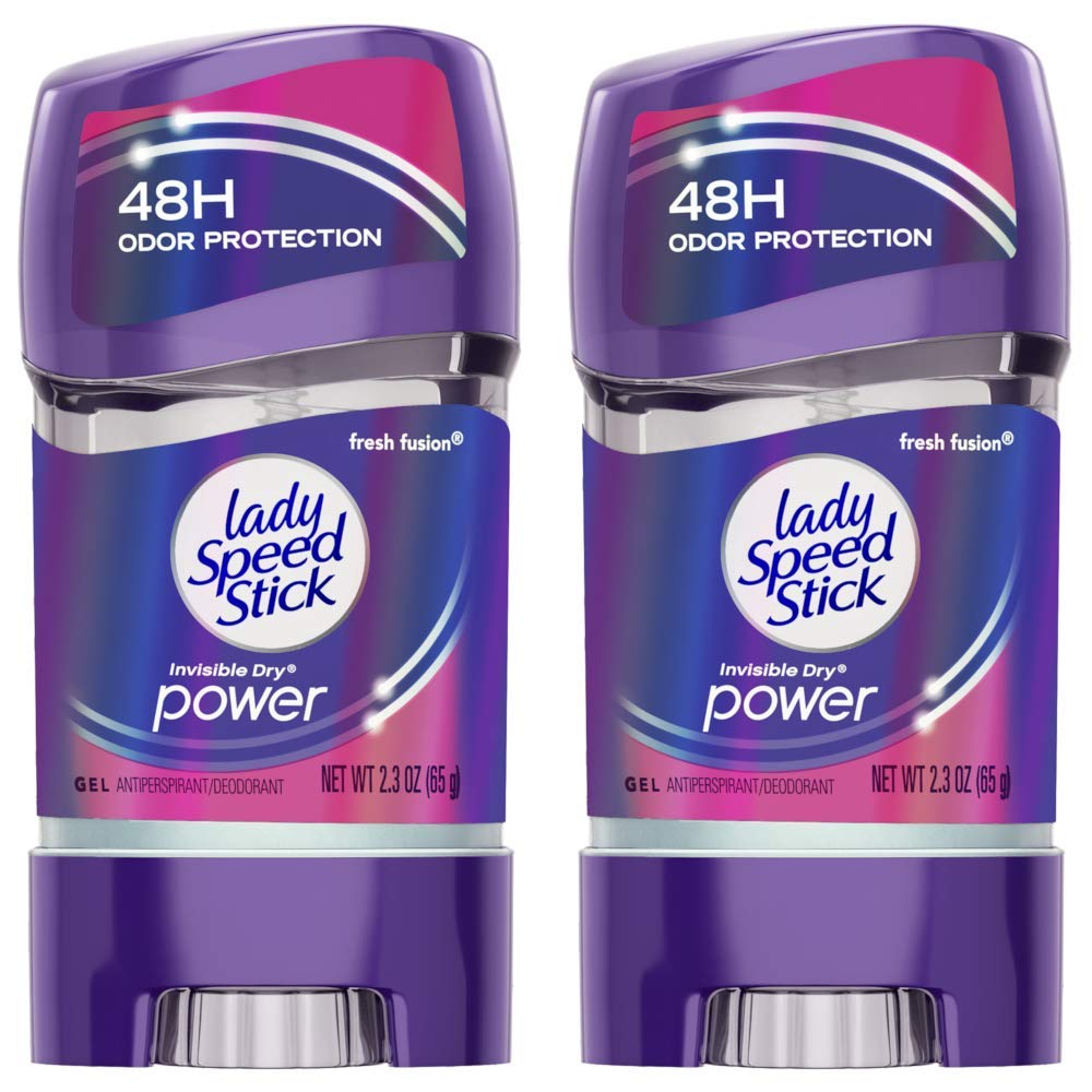 Lady Speed Stick gel desodorante Fusión Fresca, vista frontal del envase, protección de 48 horas y frescura.