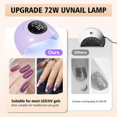 LadyMisty lámpara UV-LED 72W con 3 temporizadores para geles.