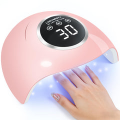 LadyMisty lampara UV 72W, vista frontal, secado rápido de gel en casa.