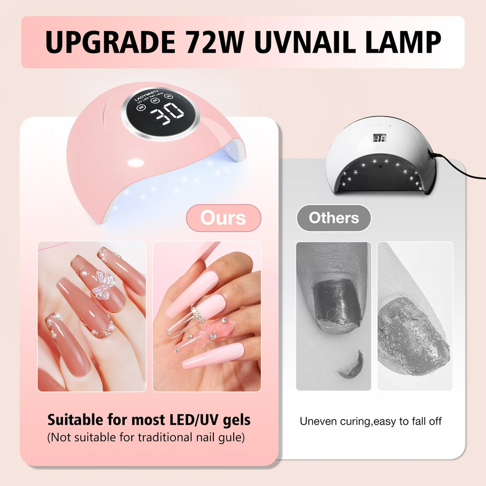LadyMisty lampara UV 72W, pantalla de cristal líquido, temporizador claro para manicura.
