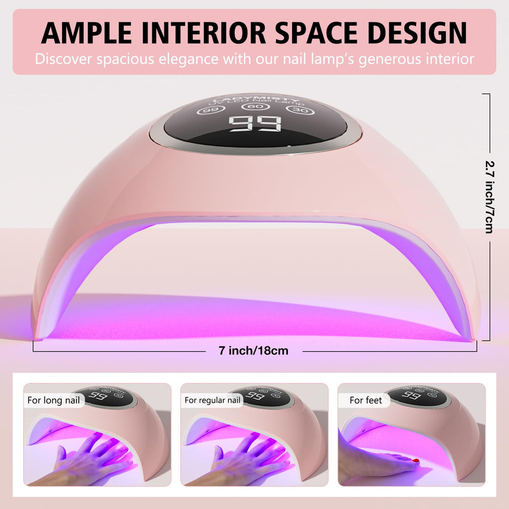 LadyMisty lampara UV 72W, sensor automático, uso manos libres para gel.