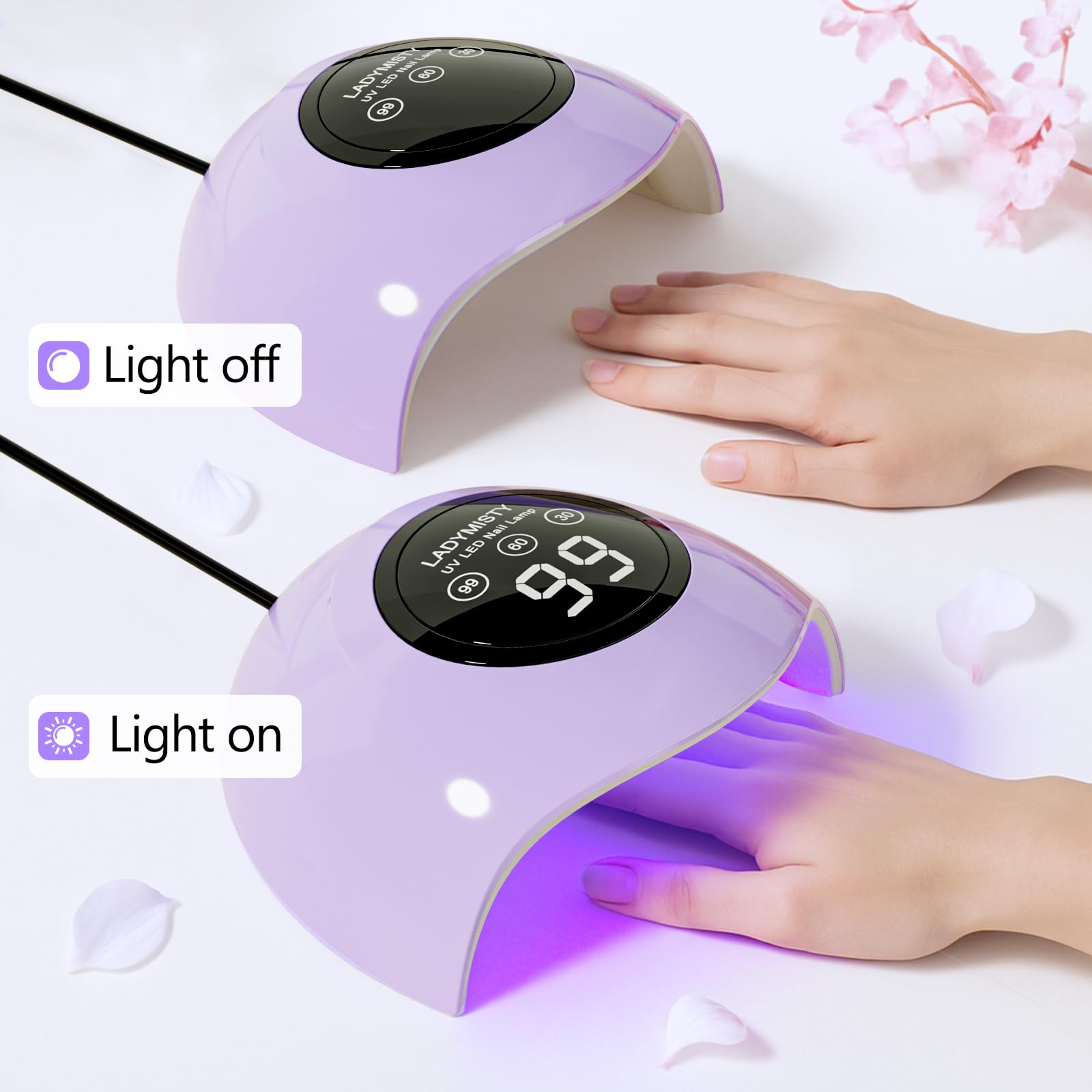 LadyMisty lámpara UV-LED 72W, regalo práctico para arte de uñas en casa.