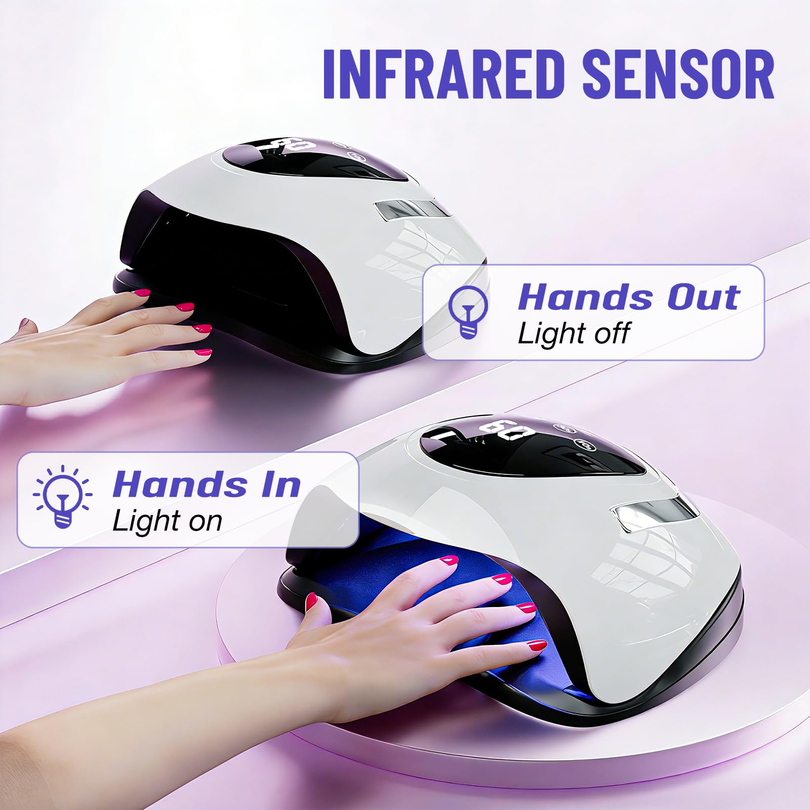 LadyMisty lamp with detachable base supports toenail drying