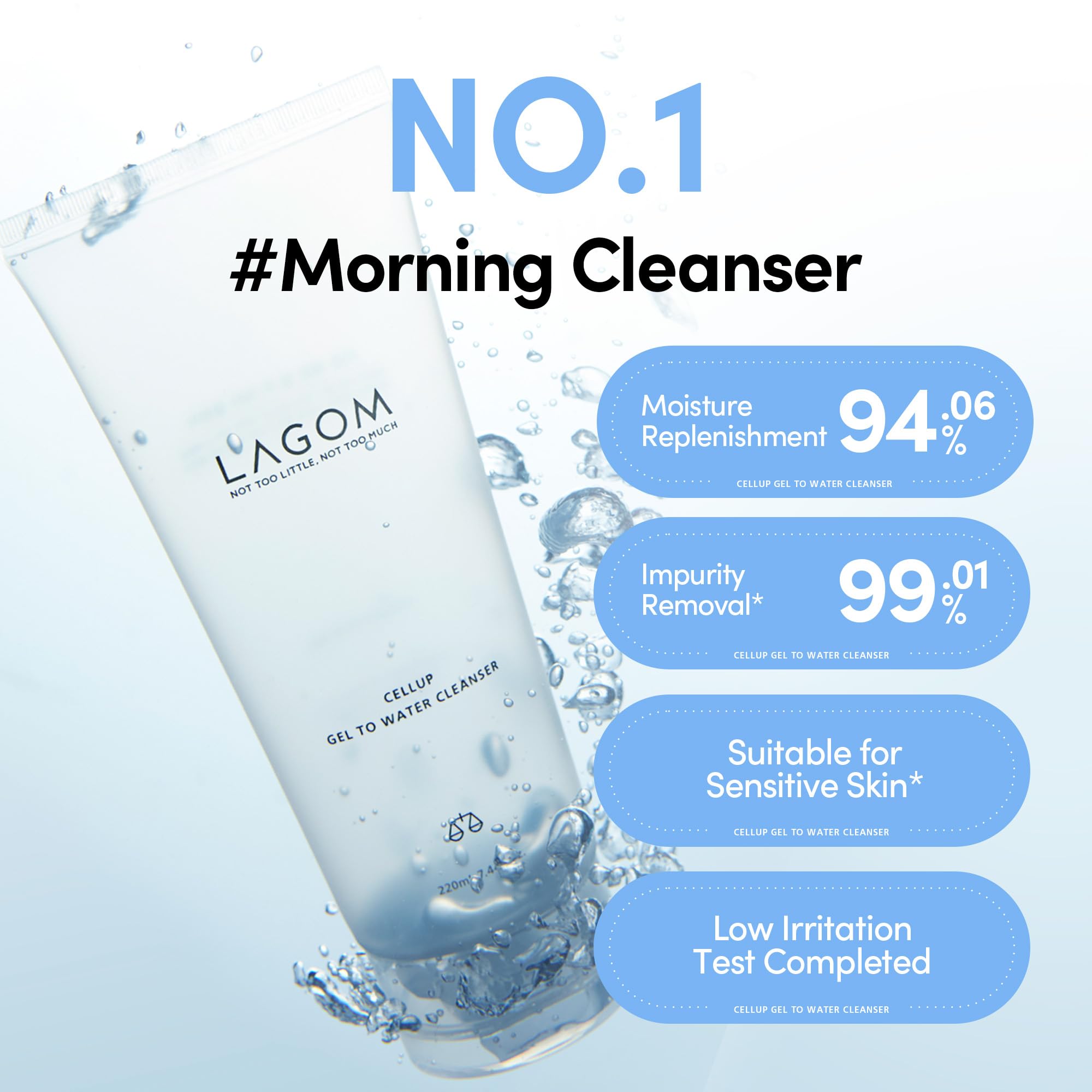 LAGOM Cellup, aplicación en seco para limpieza suave de la piel