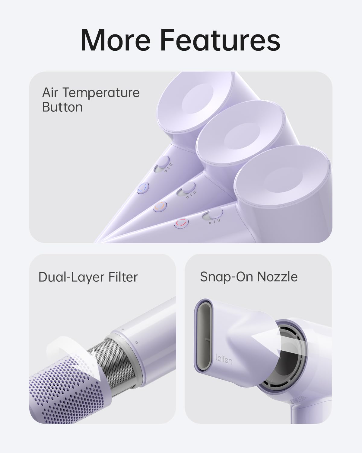 Laifen SE Lite filtro de malla fina para seguridad y limpieza.