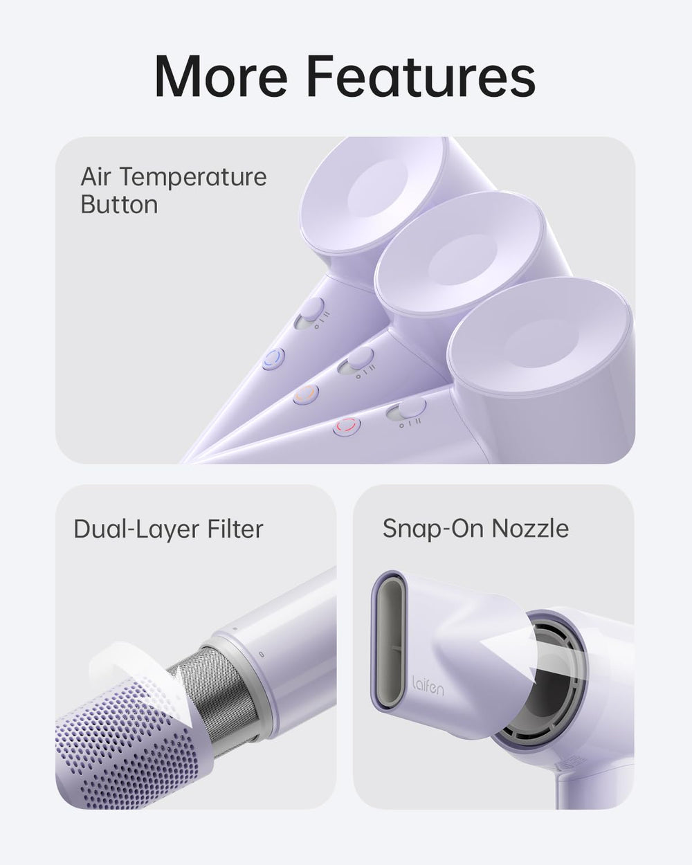 Laifen SE Lite filtro de malla fina para seguridad y limpieza.