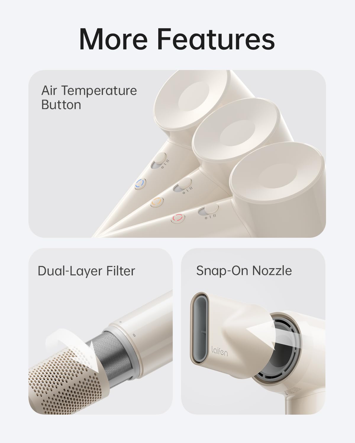 Laifen SE Lite filtro de malla fina para seguridad durante el uso.