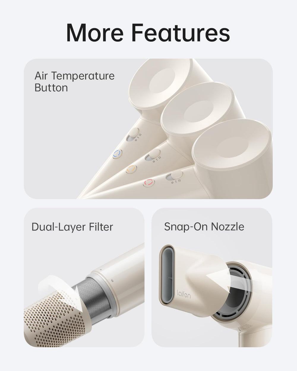Laifen SE Lite filtro de malla fina para seguridad durante el uso.
