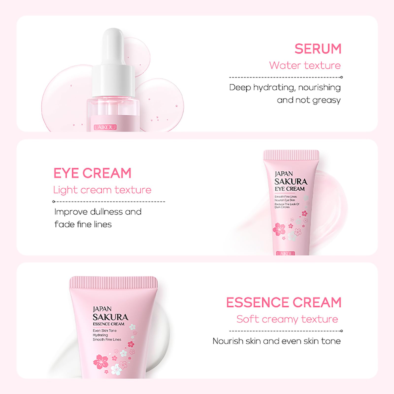 LAIKOU Sakura caja regalo muestra el set ideal para viajes y ocasiones.