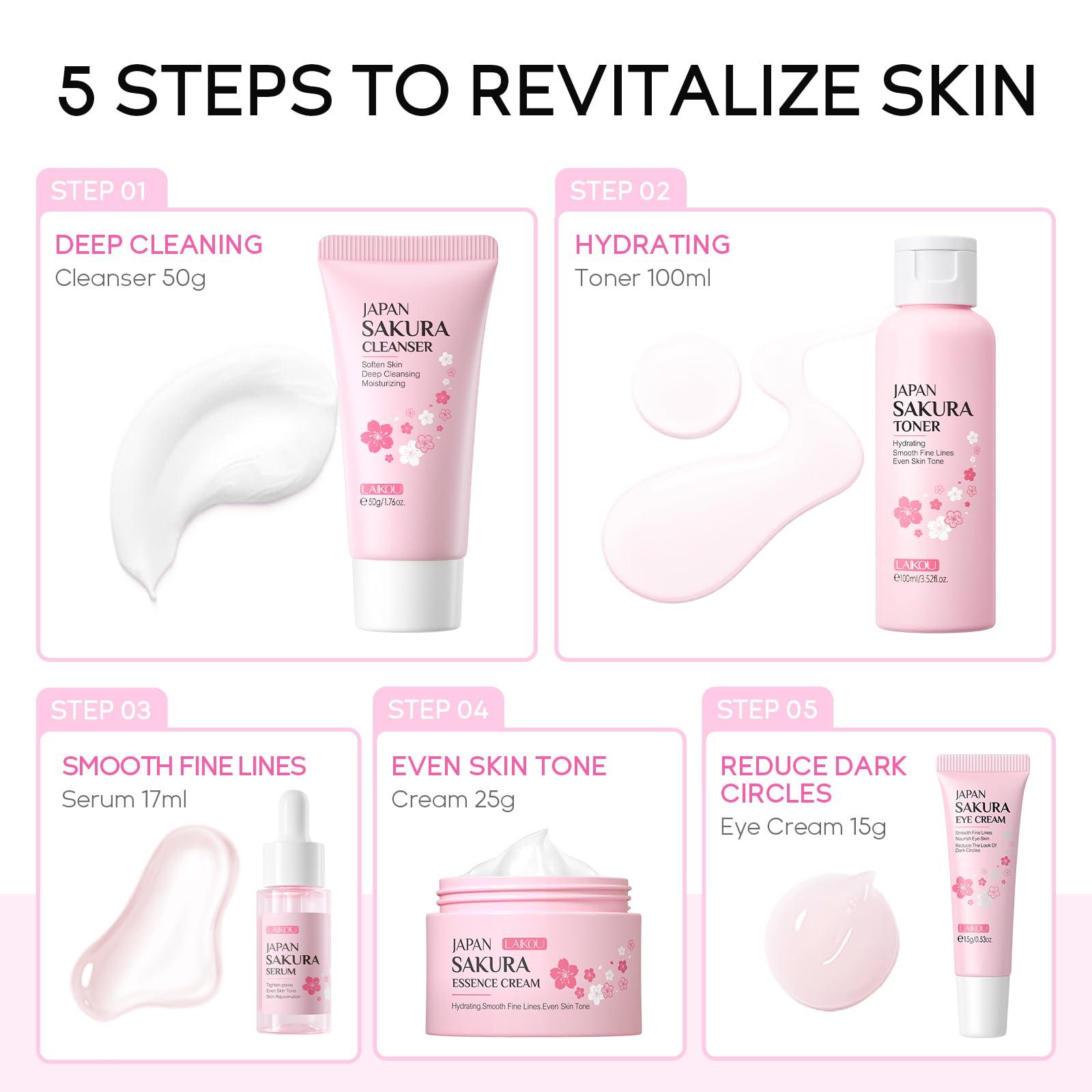 LAIKOU Sakura crema facial: hidratación duradera y acabado radiante