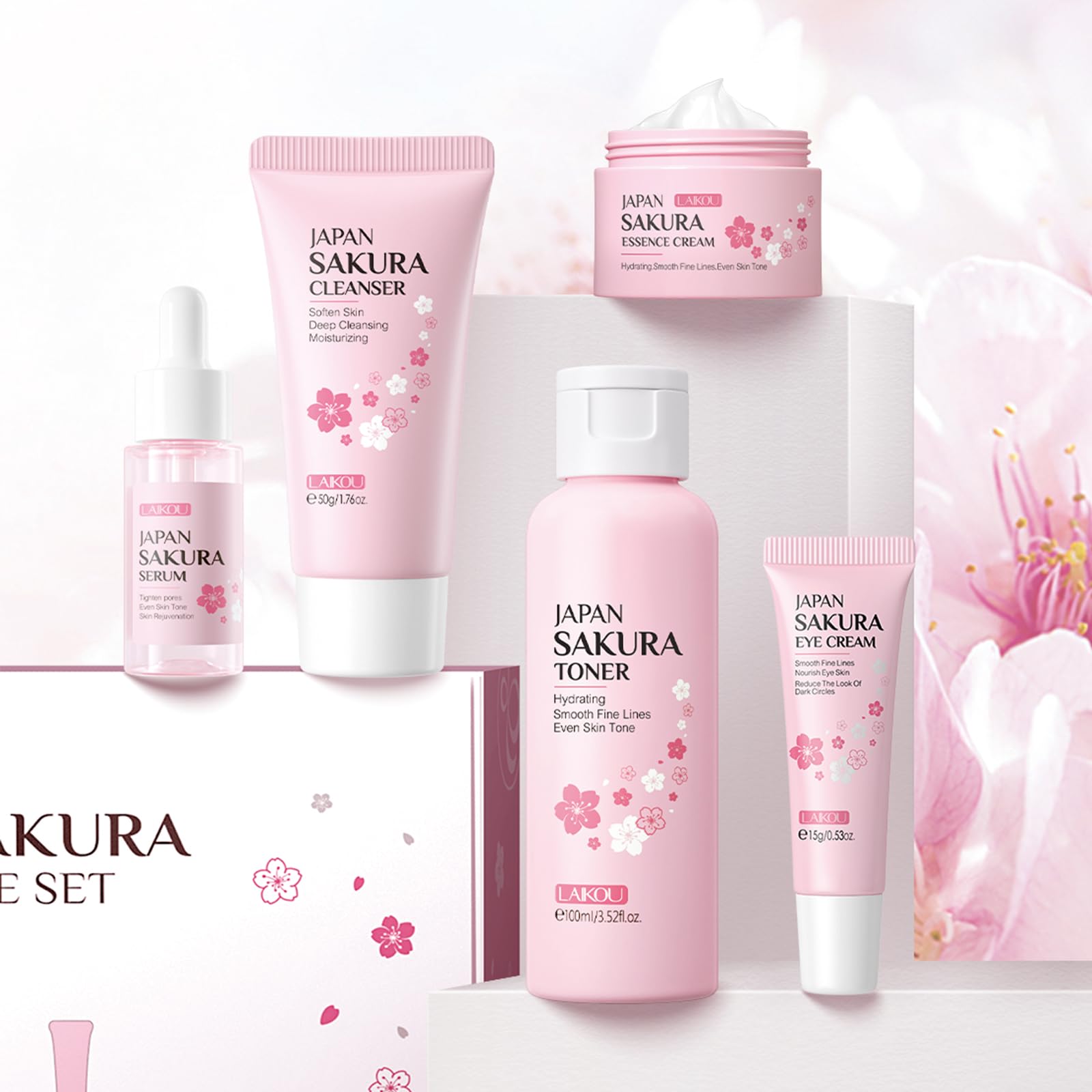 LAIKOU Sakura kit viaje: tamaño práctico para viajar