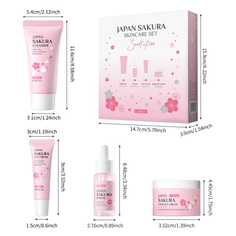 Laikou Sakura set de viaje compacto para cuidado diario.