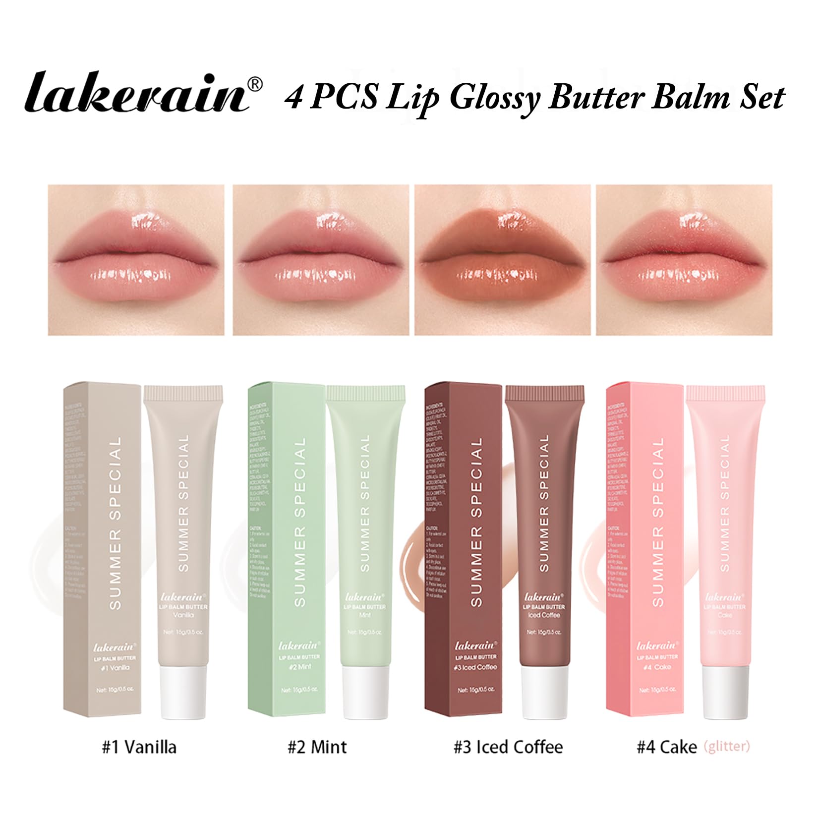 Lakerain balsamo labial mantequilla, aroma suave para cuidado diario