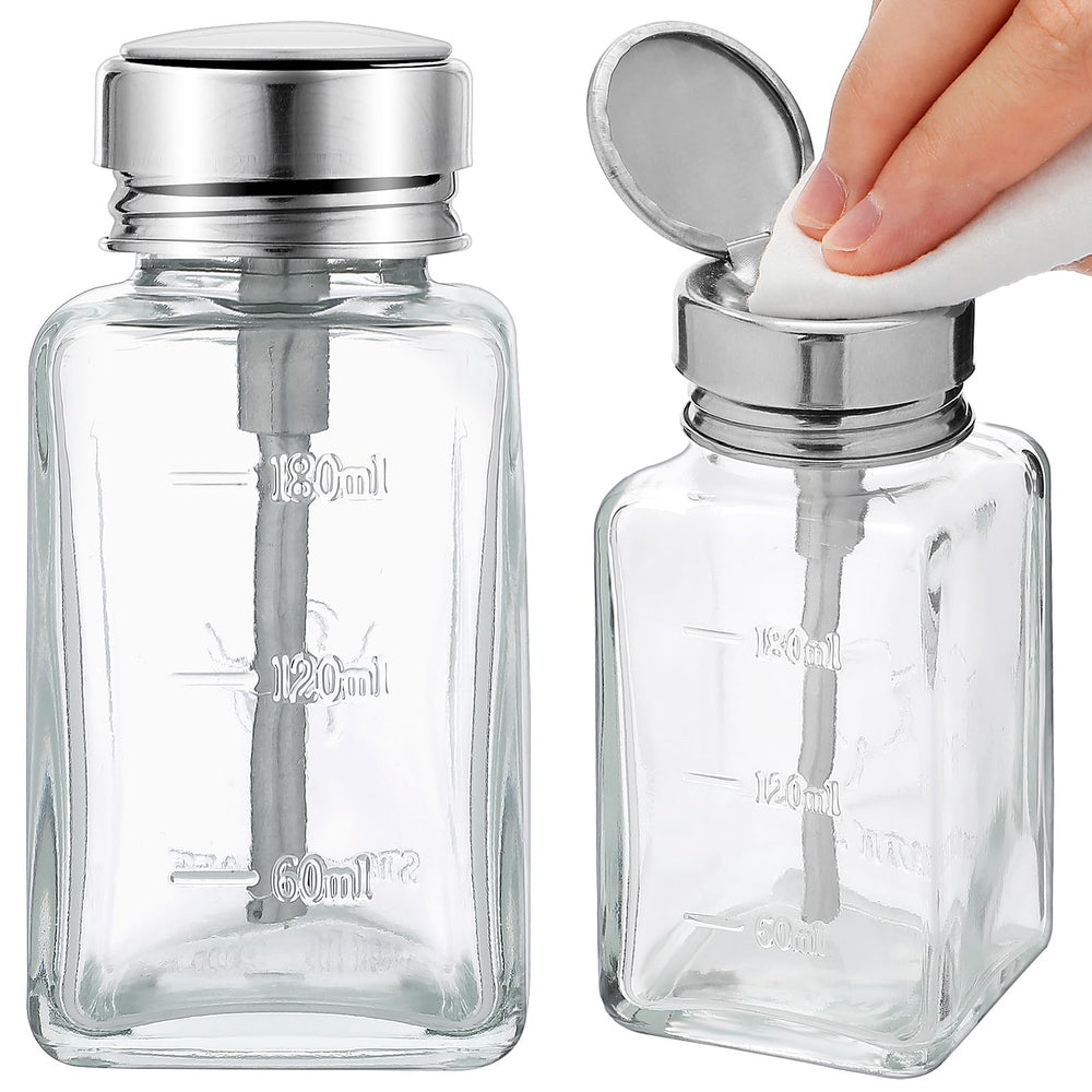 Lallisa dispensador de vidrio 180 ml con bomba: control preciso para lociones.