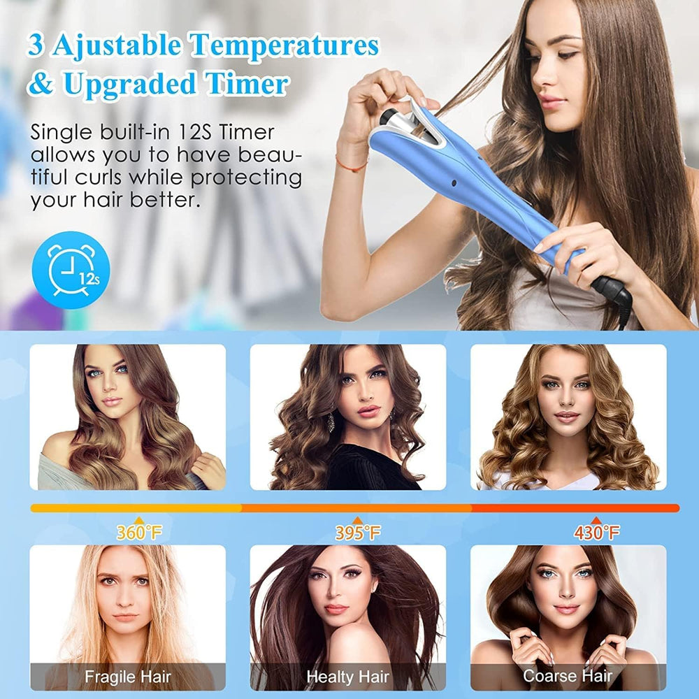 Rizador Laluztop cerámica tourmalina con iones negativos para cabello suave.
