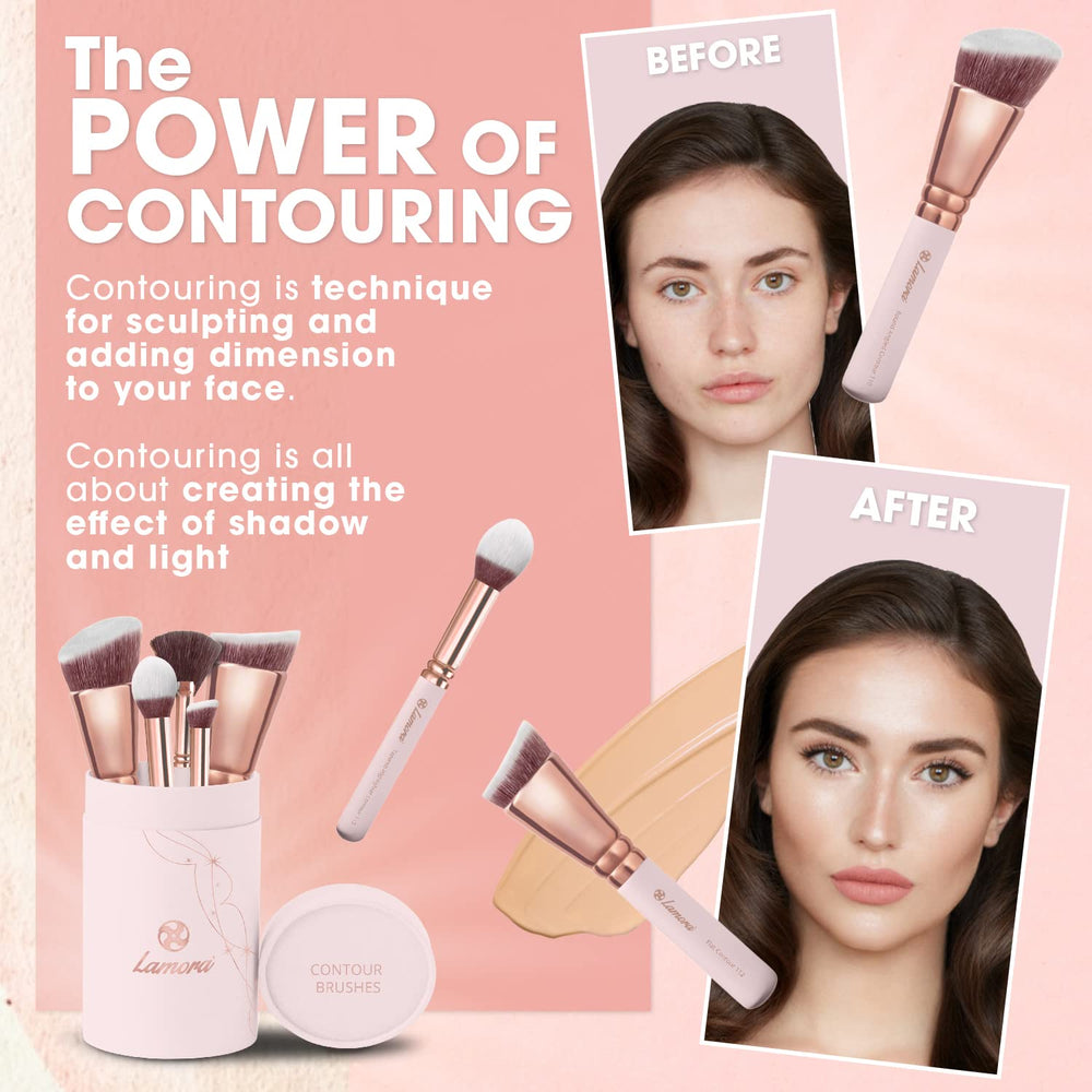 Pincel Lamora para contorno plano ofrece definición uniforme y sencilla.