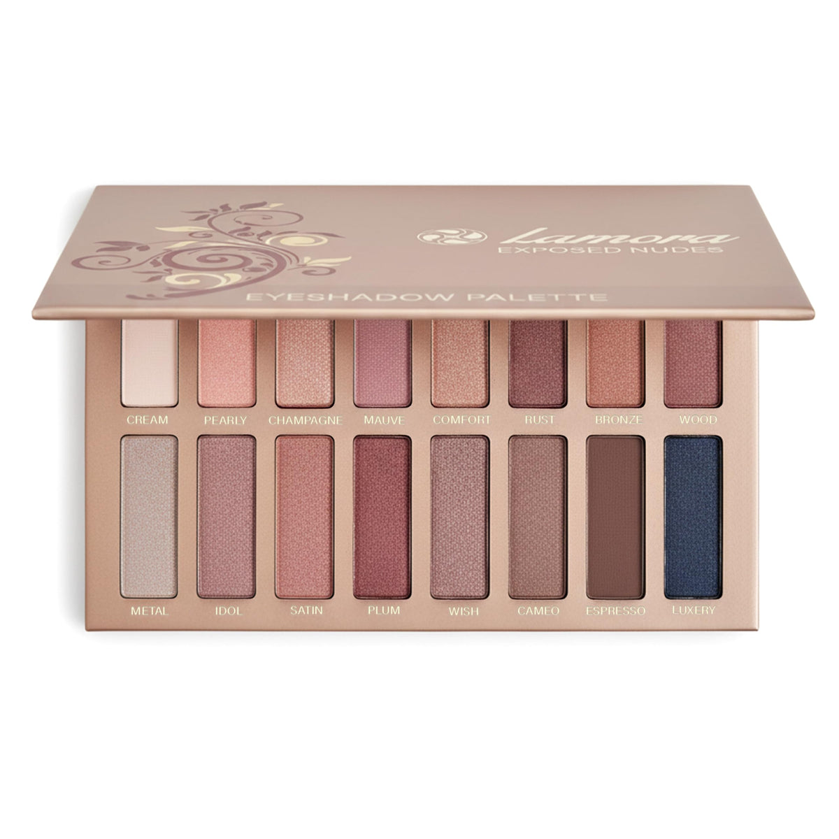 Lamora Paleta Sombras Ojos Compacta para acabados rápidos y duraderos