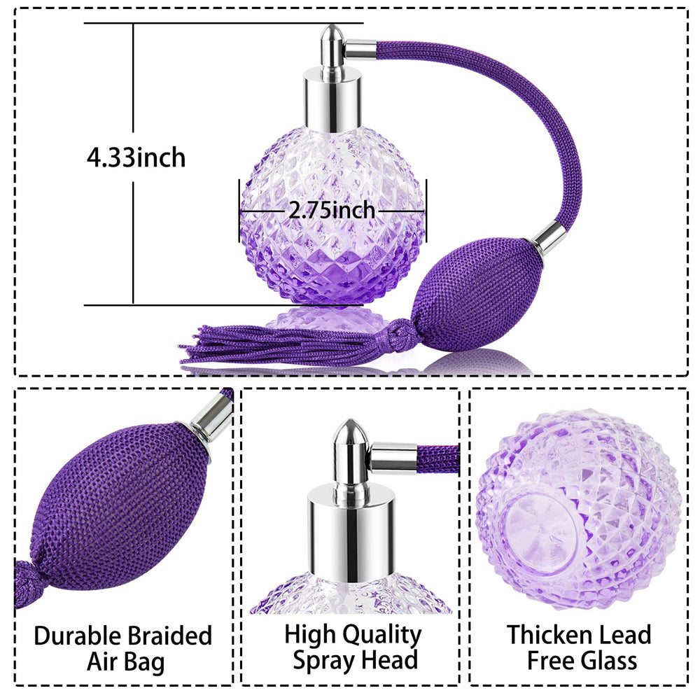 Lamoutor frasco cristal vintage 100 ml con patrón piña, detalle decorativo.