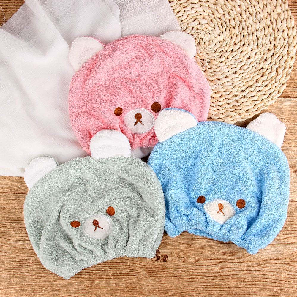 Lamoutor toalla secado pelo nino estampado corazones, suave y absorbente.
