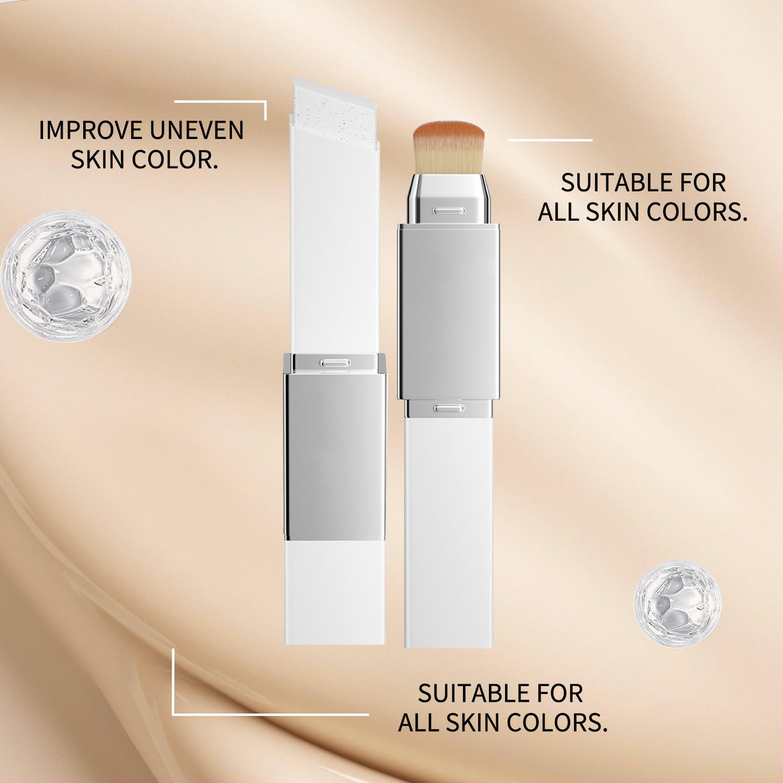 Lampolar Blanc Cover Cream Stick con pincel desmontable facilita la difuminación.