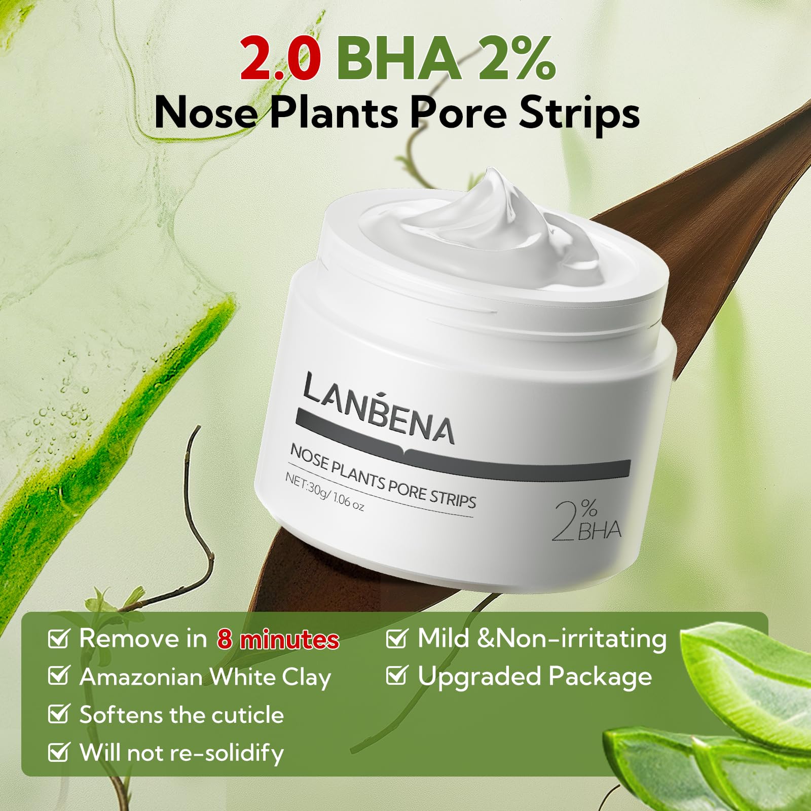 LANBENA carbon activado bambu limpieza profunda de poros