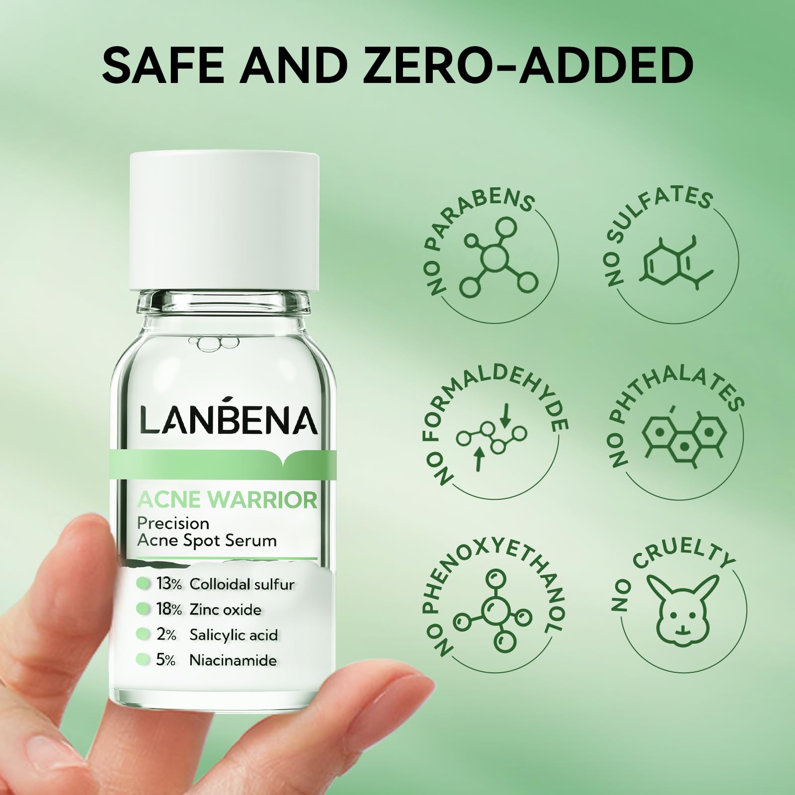 LANBENA envase libre de crueldad y apto para veganos.