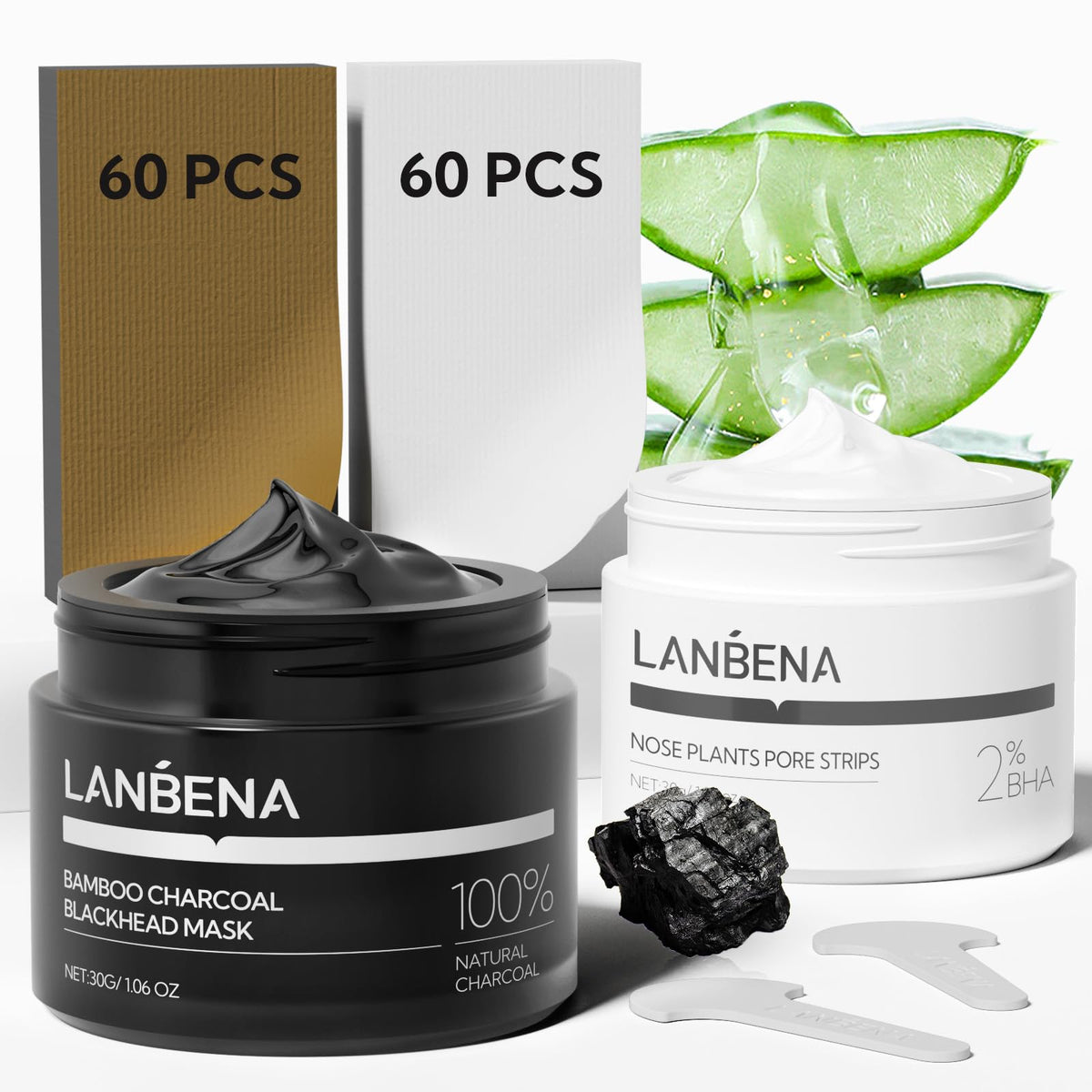 LANBENA parches nariz con ácido salicílico 2% para poros más limpios