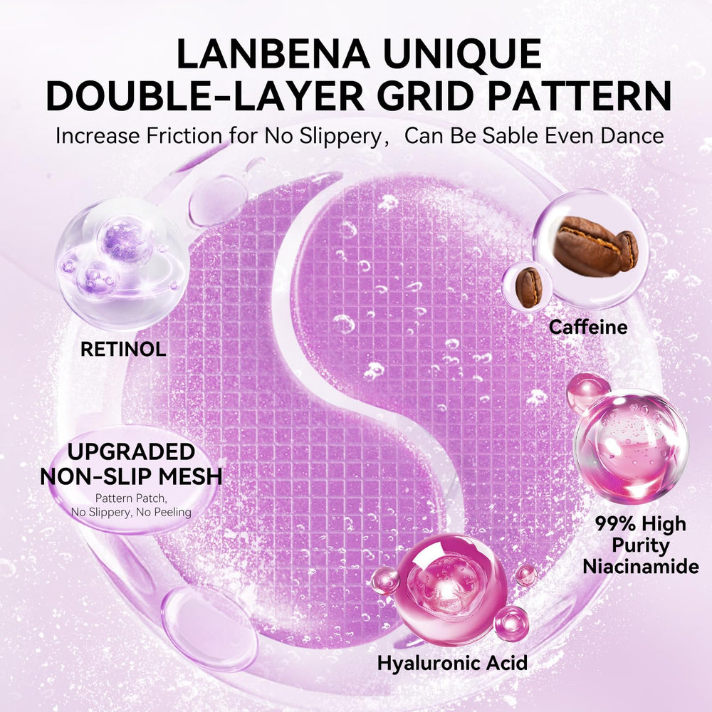 LANBENA Parches ojos retinol, ayuda a disminuir ojeras y hinchazón bajo los ojos.