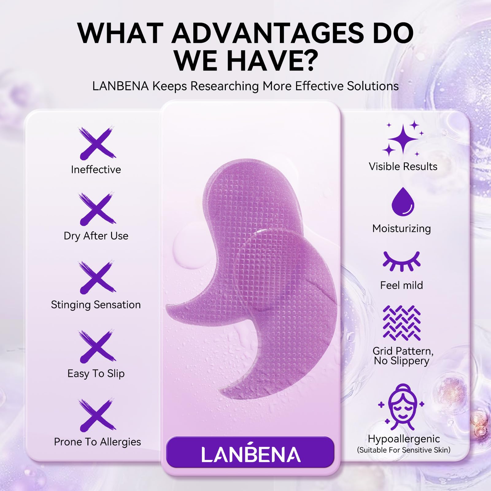 LANBENA Parches ojos retinol, cafeína y niacinamida para mayor luminosidad.