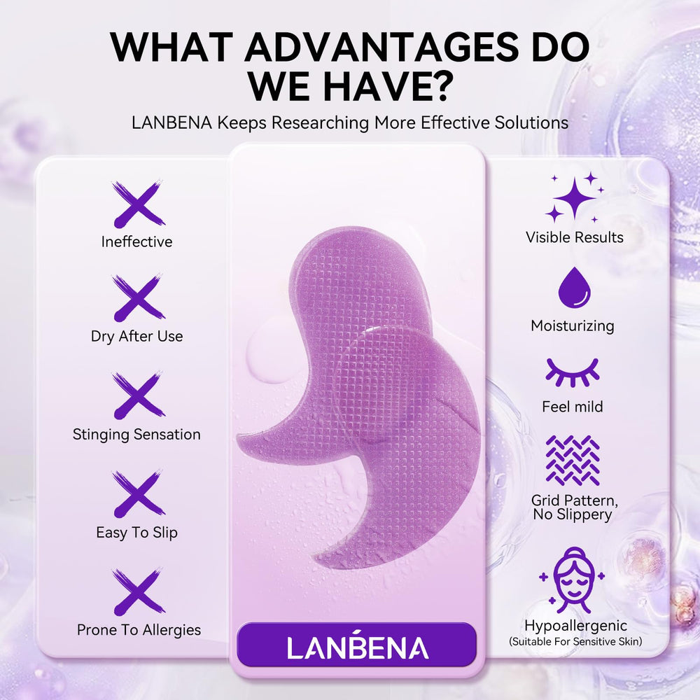 LANBENA Parches ojos retinol, cafeína y niacinamida para mayor luminosidad.
