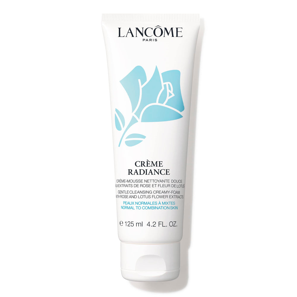 Lancôme Crème Radiance – botella elegante que sugiere limpieza suave para la piel
