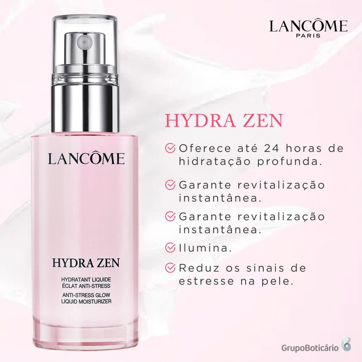 Lancôme Hydra Zen Glow, textura ligera para piel sensible.