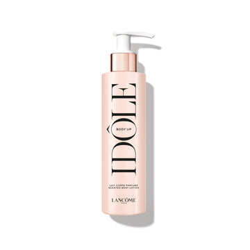 Lancôme Idôle Body Up crema corporal ligera en envase, hidratación suave para la piel.