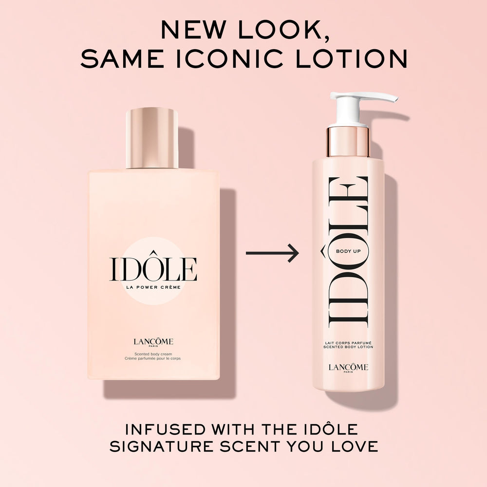 Envase de Lancôme Idôle Body Up con nuevo look icónico.