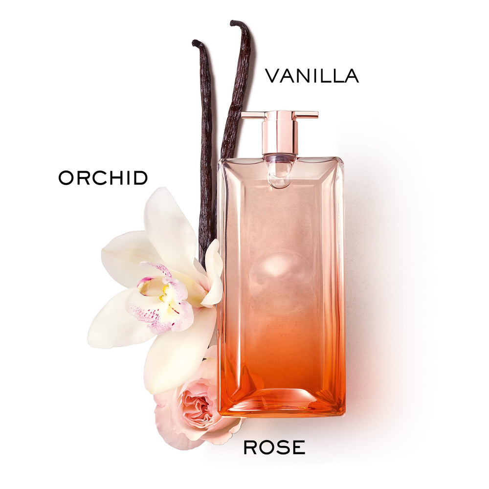 Lancôme Idôle Now, diseño de frasco destacado para una presencia elegante y moderna.